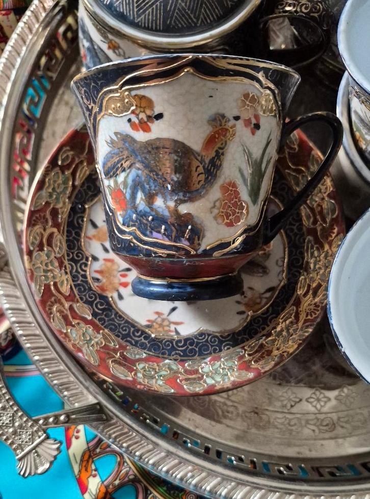 vintage china ;japans  satsuma theeservies, Antiek en Kunst, Antiek | Porselein, Ophalen of Verzenden