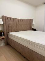 Mooie bed met opbergruimte (incl. NIEUW matras), Huis en Inrichting, Ophalen, Bruin, Tweepersoons, Zo goed als nieuw