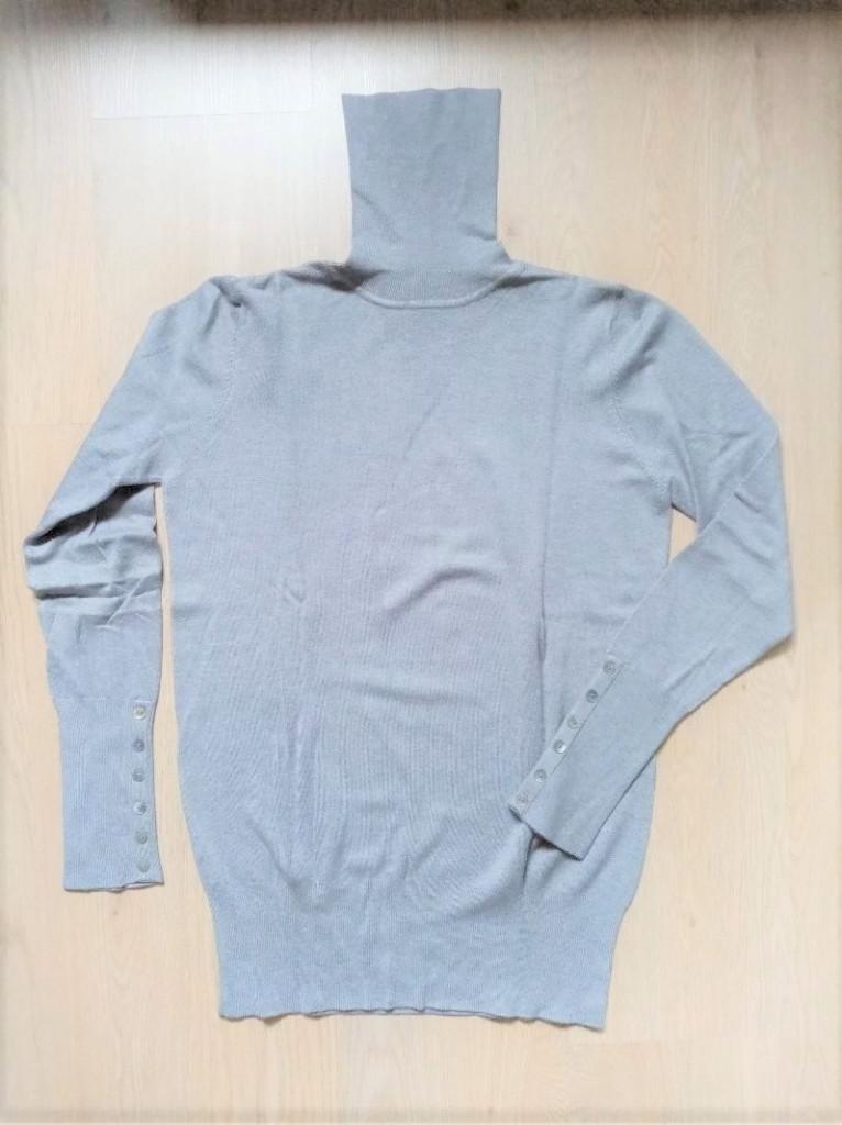 Zara : nieuw grijs rolcol pull coltrui knoopjesmouwen , L, Kleding | Dames, Truien en Vesten, Nieuw, Maat 42/44 (L), Grijs, Verzenden