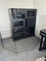 Konijnenhok met ren voor binnen, Dieren en Toebehoren, Ophalen, 110 cm of meer, Zo goed als nieuw, 90 cm of meer