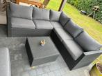 Lounge tuinset: hoekopstelling + tafel (incl. extra module), Table d'appoint, Osier, Enlèvement, Utilisé