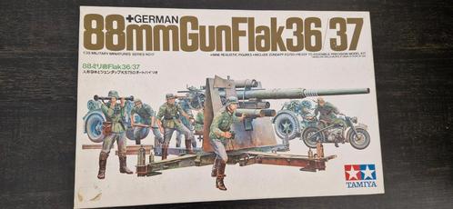 Vintage Tamiya 88mm Gun Flaj 36/37 Modelbouw, Hobby en Vrije tijd, Modelbouw | Auto's en Voertuigen, Zo goed als nieuw, Tamiya
