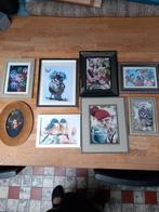 Cadre déco avec photo,et tissus ,sous verre, Ophalen, Zo goed als nieuw