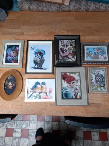 Cadre déco avec photo,et tissus ,sous verre, Enlèvement, Comme neuf