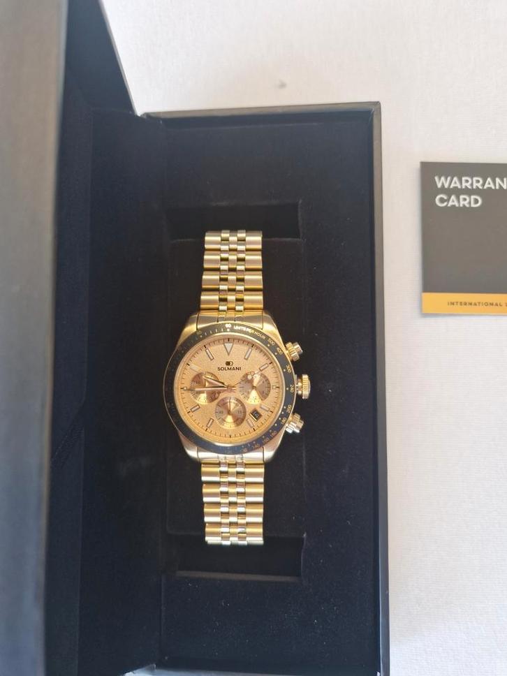 Herenhorloge Solmani   NIEUW, Handtassen en Accessoires, Horloges | Heren, Zo goed als nieuw, Goud, Goud, Ophalen of Verzenden