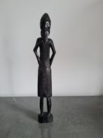 beeld van Afrikaanse man in ebbenhout, Antiek en Kunst, Ophalen of Verzenden