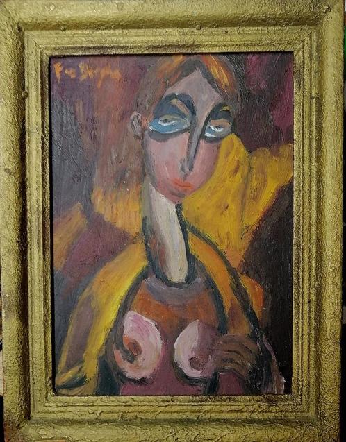 Frits Van den Berghe '' Vrouw '' olieverf op karton, Antiek en Kunst, Kunst | Schilderijen | Klassiek, Verzenden