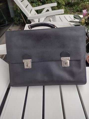 Lederen aktentas, Handtassen en Accessoires, Tassen | Schooltassen, Ophalen, Zwart, Aktetas of Boekentas, Nieuw