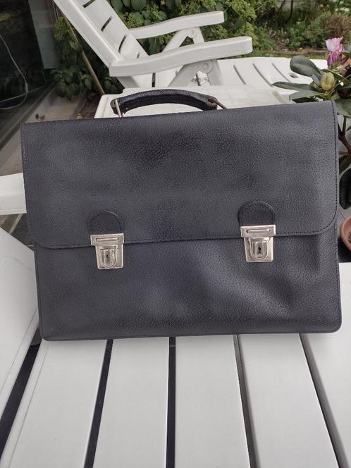 Lederen aktentas, Handtassen en Accessoires, Tassen | Schooltassen, Nieuw, Aktetas of Boekentas, 40 tot 50 cm, 30 tot 40 cm, Zwart