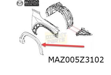 Mazda MX-30 (7/20-) wielkuiplijst voorscherm Rechts (zwart) 