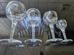 Set vintage handgeslepen wijnglazen, Antiek en Kunst, Antiek | Glaswerk en Kristal, Ophalen