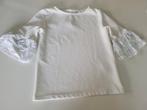 Witte longsleeve met kanten details aan de mouwen mt 128 Jbc, Ophalen of Verzenden