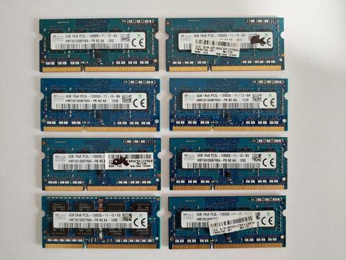 LOT 8x 4GB RAM SODIMM DDR3L PC3L-12800 1600 Mhz, Informatique & Logiciels, Mémoire RAM, Utilisé, Laptop, 4 GB, DDR3, Enlèvement ou Envoi