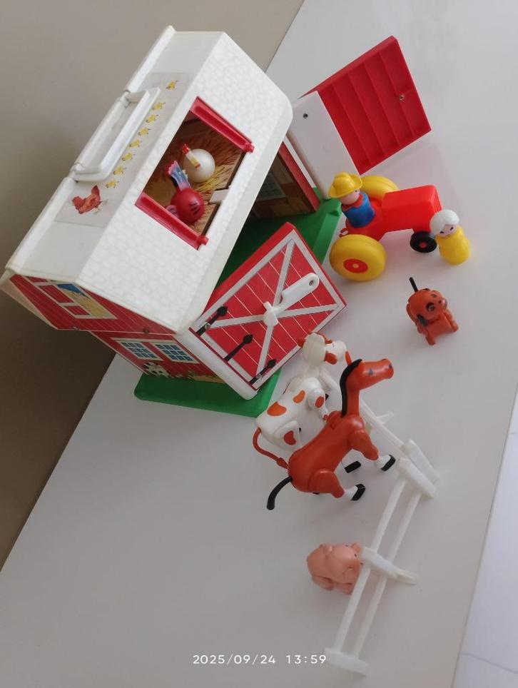 Fischer-Price boerderij, jaar 1968, bijna 60 jaar oud, Kinderen en Baby's, Speelgoed | Fisher-Price, Zo goed als nieuw, Speelset