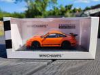 Porsche 911 997 GT3 rs (oranje/zwart) minichamps 1/43, Hobby en Vrije tijd, Ophalen of Verzenden, Zo goed als nieuw, Auto, MiniChamps