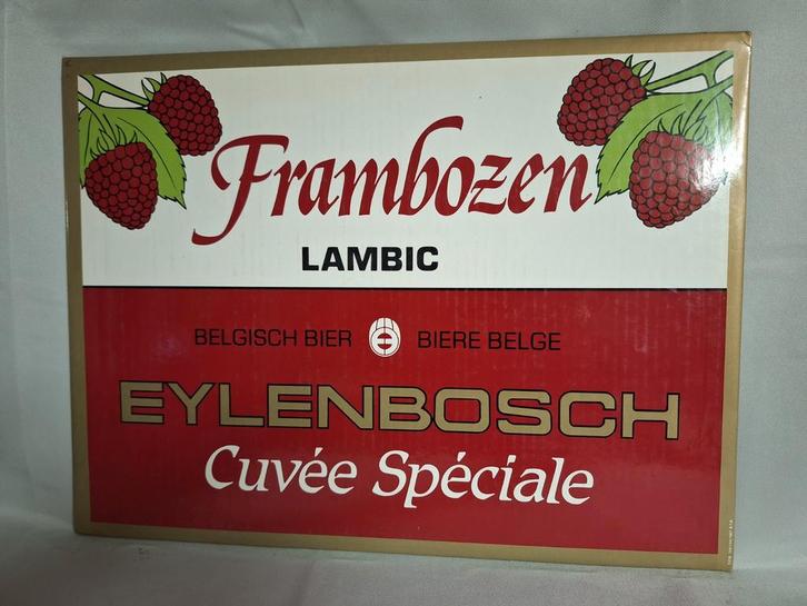 Reclame bord 1987 Frambozen Lambic Eylenbosch Schepdaal, Verzamelen, Merken en Reclamevoorwerpen, Gebruikt, Reclamebord, Ophalen of Verzenden