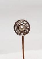 Dasspeld Art Deco parel diamanten., Handtassen en Accessoires, Antieke sieraden, Ophalen of Verzenden, Goud, Overige typen, Met edelsteen