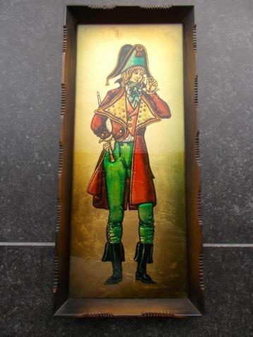 Prent edelman op bladgoud achter glas jaren 60 - 70  beschikbaar voor biedingen