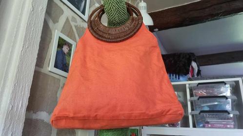 Guerlain zomertas van oranje canvas, Handtassen en Accessoires, Tassen | Damestassen, Zo goed als nieuw, Overige typen, Oranje