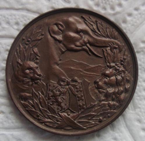Penning, vijftigjarig bestaan van artis, 1888, Postzegels en Munten, Penningen en Medailles, Brons, Verzenden