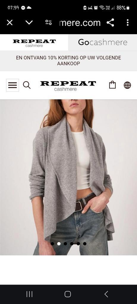 Repeat, Cardigan met grote sjaalkraag, cashmere, M, Kleding | Dames, Truien en Vesten, Zo goed als nieuw, Ophalen of Verzenden