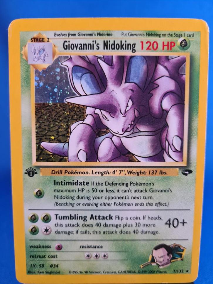 Giovanni's Nidoking 7/132 - Gym Challenge (1st edition), Hobby en Vrije tijd, Verzamelkaartspellen | Pokémon, Gebruikt, Verzenden