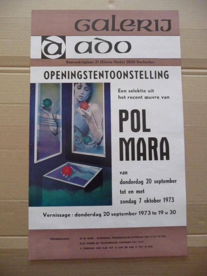 POL MARA - ZELDZAME AFFICHE GALERIJ ADO 1973, Antiek en Kunst, Kunst | Litho's en Zeefdrukken, Ophalen of Verzenden