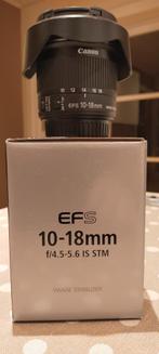 Canon EFs 10-18mm f4.5-5.6 IS STM, Comme neuf, Objectif grand angle, Enlèvement ou Envoi