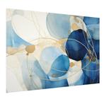 Affiche plastique aquarelle abstraite bleu et or 60x40cm, Envoi, Neuf