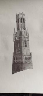 Tekening van Brugs Belfort, Antiek en Kunst, Kunst | Tekeningen en Fotografie, Ophalen of Verzenden
