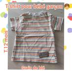 T-shirt MC pour bébé garçon -ligné-T.12 mois, Kinderen en Baby's, Kinderkleding | Overige, Ophalen of Verzenden, Gebruikt, Grain de blé