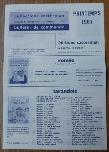 Casterman bulletin de commande Printemps 1967 Tintin Hergé