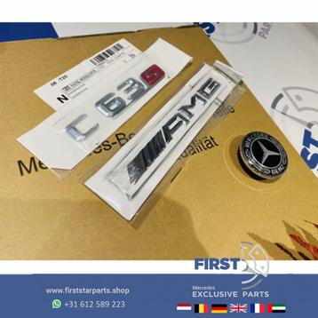 W205 C63S AMG LOGO SET C 63 S CHROOM EMBLEMEN SET Mercedes C beschikbaar voor biedingen