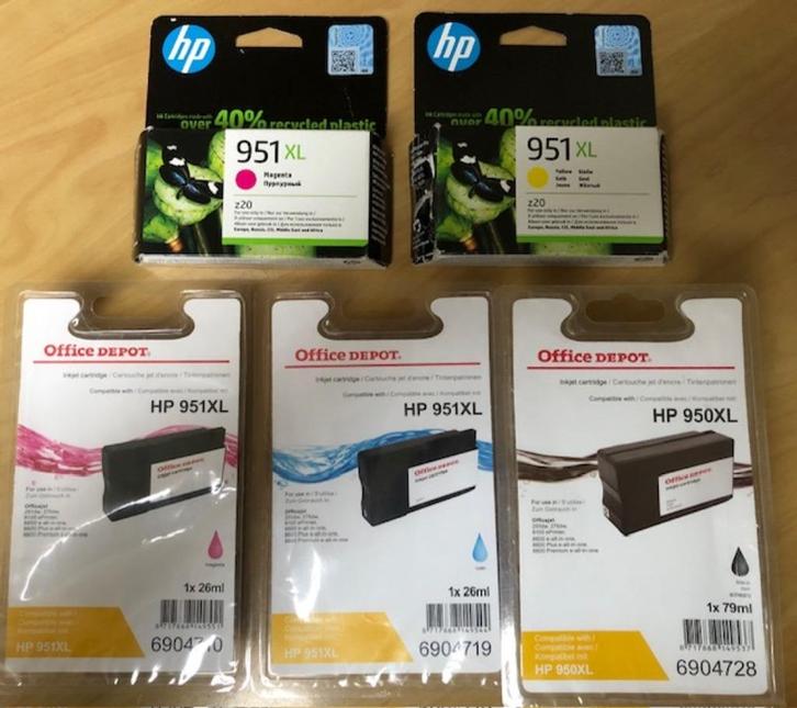 5 HP inktcartridges: 8 € per stuk (35 € voor alles samen), Computers en Software, Printerbenodigdheden, Nieuw, Cartridge, Ophalen of Verzenden