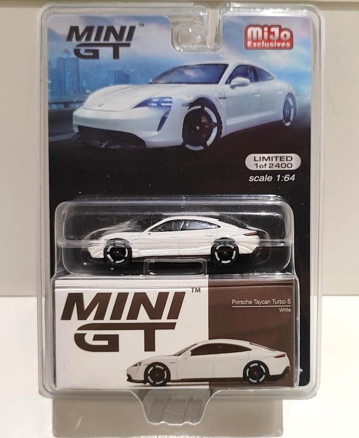Mini GT Porsche Taycan Turbo S White Limited Edition, Hobby en Vrije tijd, Modelauto's | Overige schalen, Ophalen of Verzenden