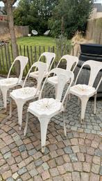 Industriële metalen stoelen (wit ), Tuin en Terras, Ophalen, Gebruikt