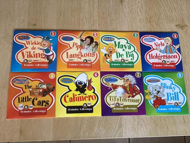 8 Animatie DVD' s voor kinderen, gezien op TV ; TOP, Cd's en Dvd's, Cd's | Kinderen en Jeugd, Zo goed als nieuw, Verhaal of Sprookje