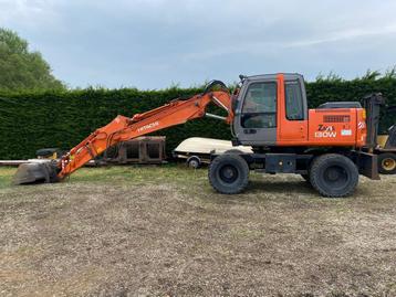 Hitachi Zaxis 130W Mobiele Kraan Graafmachine Bandenkraan, Enlèvement, Excavatrice