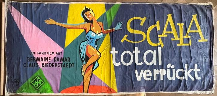 Geschilderde filmdoeken, bioscoop reclame, filmposter, Antiek en Kunst, Antiek | Woonaccessoires, Ophalen of Verzenden