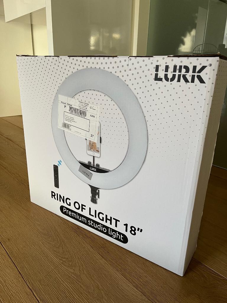 Ringlamp NIEUW - Lurk - set PRO 18 inch, nog in de doos, Ophalen, Kunststof, Selfie-video’s, videobellen, Led