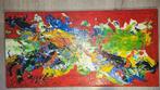 Groot olie werk van Karel Appel  Uniek werk    Gesigneerd  D, Ophalen