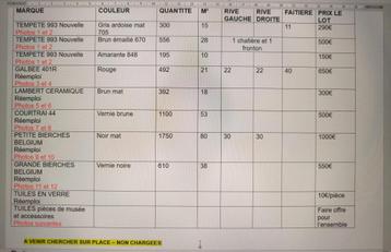 Tuiles nouvelles et de réemploi (voir descriptif) beschikbaar voor biedingen