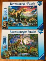 Puzzles Ravensburger dinosaures (lot de 2 - 100 et 200 pcs), Enlèvement, Plus de 50 pièces, Comme neuf, 6 ans ou plus