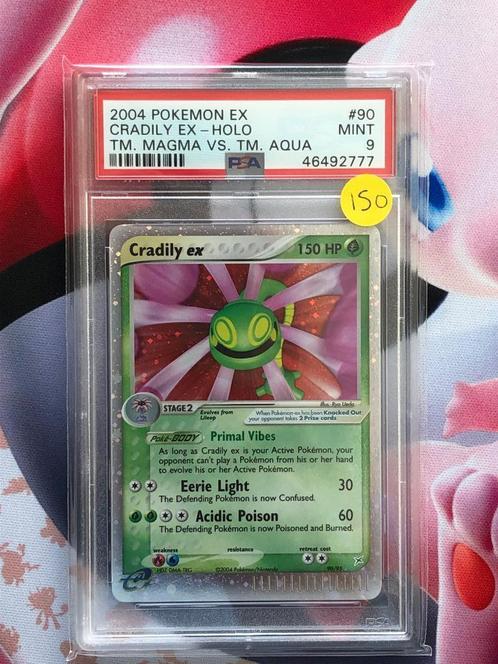 Pokemon Cradily Ex Holo EX Team Magma Vs.Team Aqua PSA 9, Hobby en Vrije tijd, Verzamelkaartspellen | Pokémon, Nieuw, Losse kaart