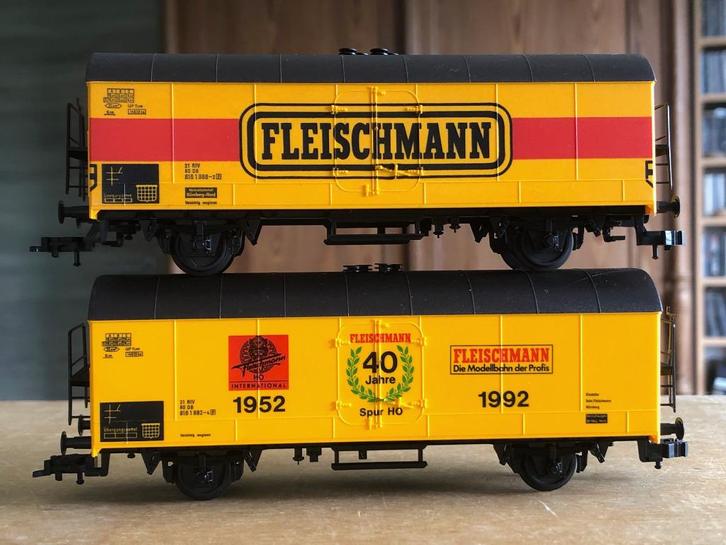 FLEISCHMANN DB LOT DE 2 WAGONS COUVERTS HO, Hobby & Loisirs créatifs, Trains miniatures | HO, Utilisé, Fleischmann, Envoi