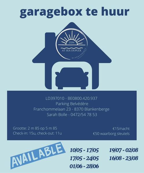 Garage te huur voor vakantie, Auto diversen, Autostaanplaatsen en Garages