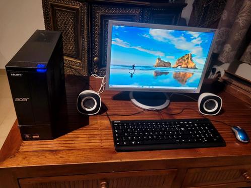Ordinateur Acer WINDOWS10 + écran 19" + clavier + baffles, Computers en Software, Desktop Pc's, Refurbished