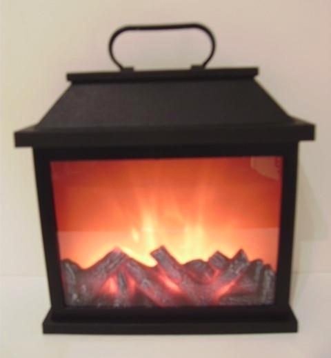 Haard model lantaarn met LED bewegende vlammen - bijna echt, Maison & Meubles, Cheminées, Neuf, Cheminée électrique, Enlèvement