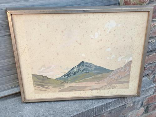 Aquarelle montagne signe.marie howet, Antiek en Kunst, Kunst | Schilderijen | Klassiek, Ophalen of Verzenden