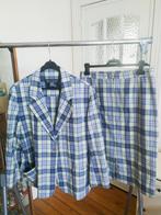 Burberry Vintage Seersucker kostuumset - 48XL, Kostuum of Pak, Blauw, Maat 46/48 (XL) of groter, Ophalen of Verzenden